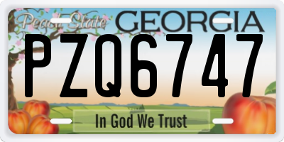 GA license plate PZQ6747