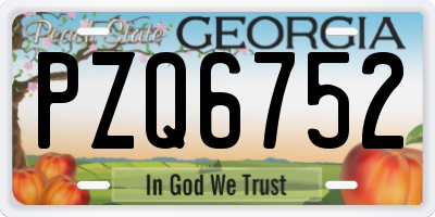 GA license plate PZQ6752