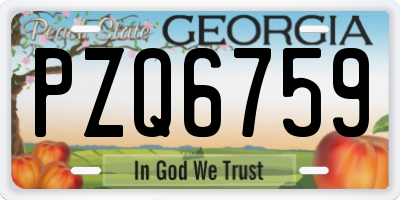 GA license plate PZQ6759