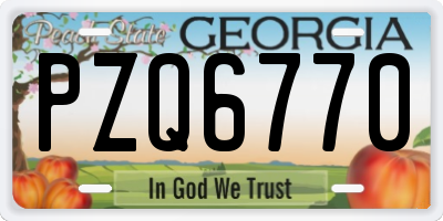GA license plate PZQ6770