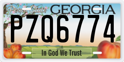 GA license plate PZQ6774