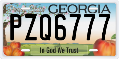 GA license plate PZQ6777