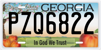 GA license plate PZQ6822