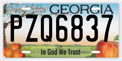 GA license plate PZQ6837