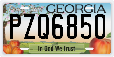 GA license plate PZQ6850