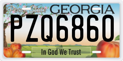GA license plate PZQ6860