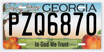 GA license plate PZQ6870