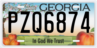 GA license plate PZQ6874