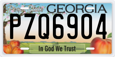 GA license plate PZQ6904