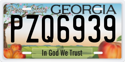 GA license plate PZQ6939