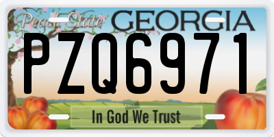 GA license plate PZQ6971