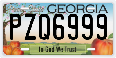 GA license plate PZQ6999
