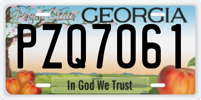 GA license plate PZQ7061