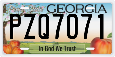 GA license plate PZQ7071