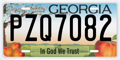 GA license plate PZQ7082
