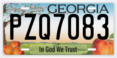 GA license plate PZQ7083