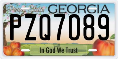 GA license plate PZQ7089