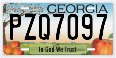 GA license plate PZQ7097