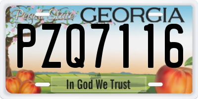 GA license plate PZQ7116