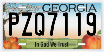GA license plate PZQ7119