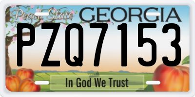 GA license plate PZQ7153