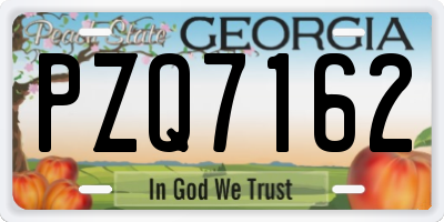 GA license plate PZQ7162