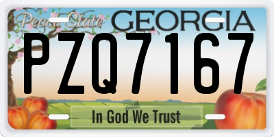 GA license plate PZQ7167