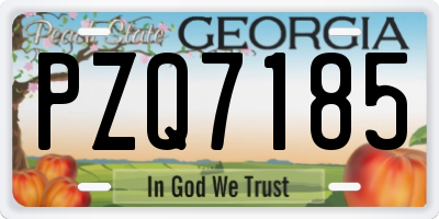 GA license plate PZQ7185