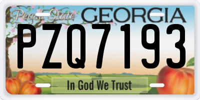 GA license plate PZQ7193