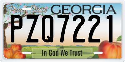GA license plate PZQ7221