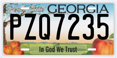 GA license plate PZQ7235