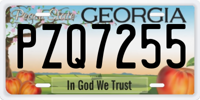 GA license plate PZQ7255