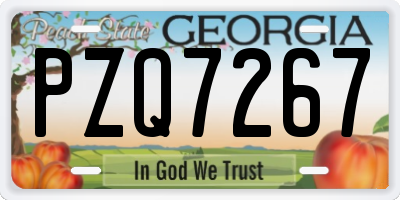 GA license plate PZQ7267