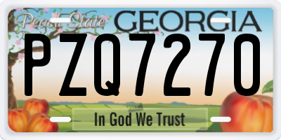 GA license plate PZQ7270