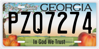 GA license plate PZQ7274