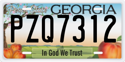 GA license plate PZQ7312