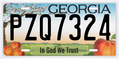 GA license plate PZQ7324