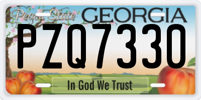 GA license plate PZQ7330