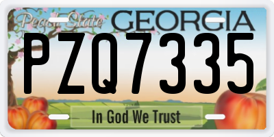 GA license plate PZQ7335
