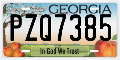 GA license plate PZQ7385