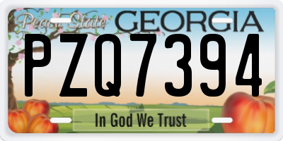 GA license plate PZQ7394