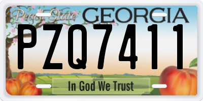 GA license plate PZQ7411