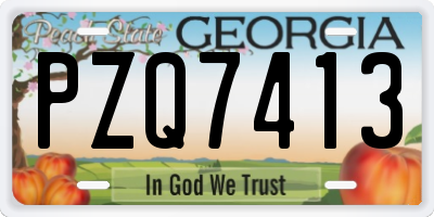 GA license plate PZQ7413