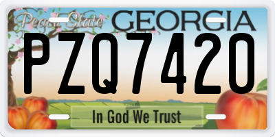 GA license plate PZQ7420