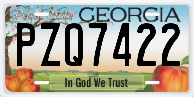 GA license plate PZQ7422