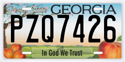 GA license plate PZQ7426