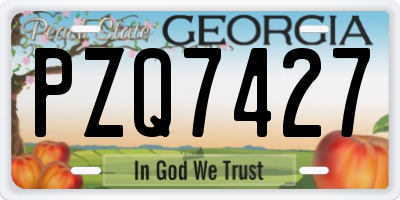 GA license plate PZQ7427