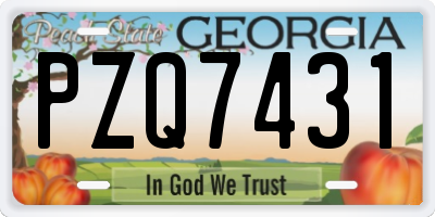 GA license plate PZQ7431