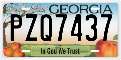 GA license plate PZQ7437
