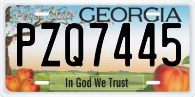 GA license plate PZQ7445